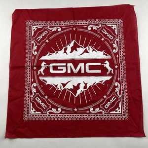 VINTAGE COTTON "GMC" RED & WHITE BANDANA 20.5" SQUARED Cowboy Like New Horse - Picture 1 of 7