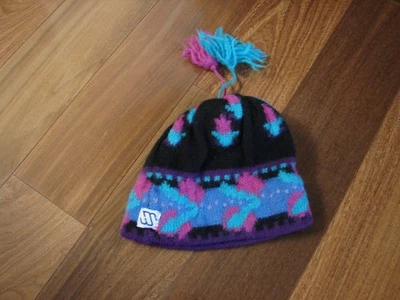 Murray Merkley Canadá Multicolor Tejido a Mano Invierno Esquí Borlas Sombrero Gorro OSFA Foto 1 de 4