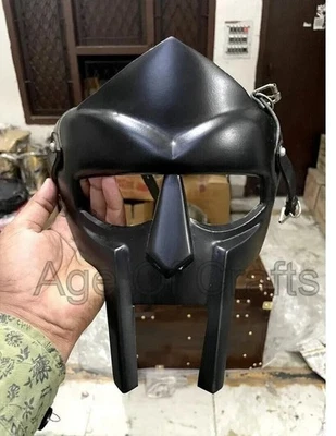 Средневековая маска гладиатора MF Doom Mad Villain черная отделка маска броня для лица подарок - Изображение 1 из 4