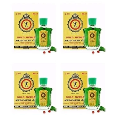 4 X3ml GOLD MEDAL MEDICATED OIL ORIGINAL & GENUINE PRODUCT