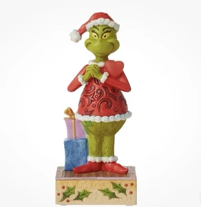 Jim Shore Dr. Seuss der Grinch mit rotem Herz beleuchtete Figur, 7 Zoll neu - Bild 1 von 7