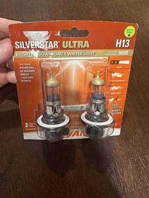 Sylvania H13 (9008) SilverStar ULTRA High Performance Headlight Pair Set 2 Bulbs - Image 1 of 3