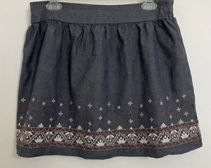 American Eagle bestickt blau Chambray Rock groß Boho - Bild 1 von 4