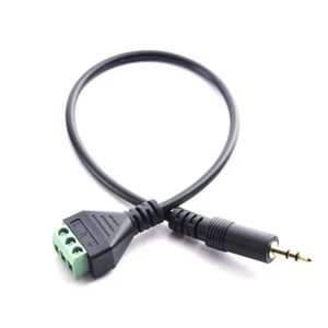 3.5mm 1/8" Stereo TRS Plug To AV Screw Video Balun Terminal Adapter Cable Cord - Afbeelding 1 van 5