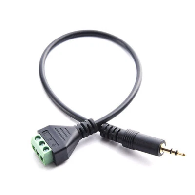 3.5mm 1/8" Stereo TRS Plug To AV Screw Video Balun Terminal Adapter Cable Cord - Image 1 of 3