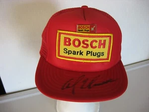 AL UNSER Autographed Bosch Spark Plugs Snapback Cap with Bosch Pin - Picture 1 of 8