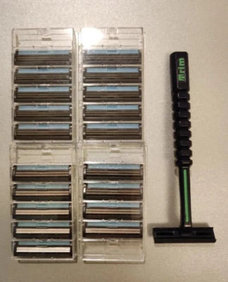 PERSONNA 20 Rasierklingen + Rasierer kompatibel zu G2 ,Trac 2 und anderen Festkopfrasiern