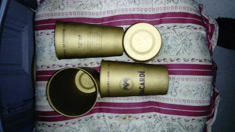 Four vintage Cuban metal glasses Bacardi Cuba Libre - Image 1 of 1