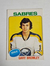 1975-76 O-PEE-CHEE NHL HOCKEY #NNO GARY BROMLEY BUFFALO SABRES BLANK BACK