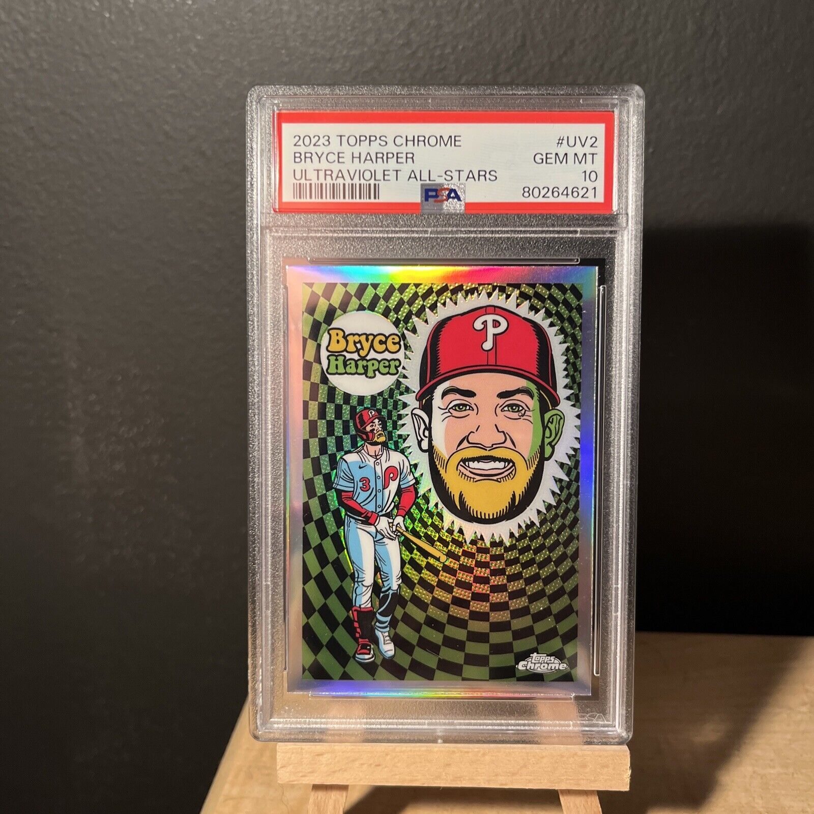 BRYCE HARPER, 2023 Topps Chrome ULTRAVIOLET ALL-STARS,#UV-2 PSA 10, CASE HIT🔥