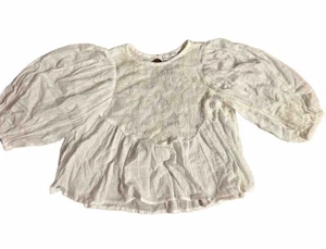 House of Harlow 1960 White Embroidered Puff Sleeve Blouse Size XS - Picture 1 of 6