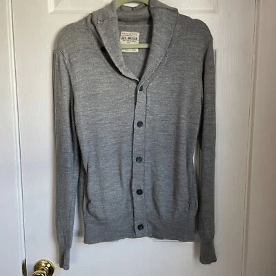 Suéter cardigã Allsaints gola capuz cinza outono inverno aconchegante tamanho M masculino - Imagem 1 de 4