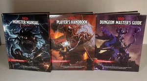 Hardcover DUNGEONS & DRAGONS Lot-Monster Manual, Master’s Guide, Player Handbook - Picture 1 of 20