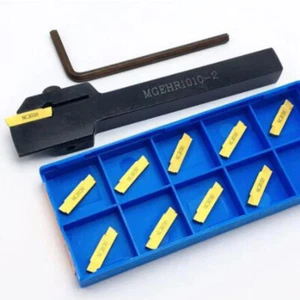 Soporte para herramienta de torneado de torno CNC MGEHR1010-2 + inserto de corte de ranura MGMN200 - Imagen 1 de 4