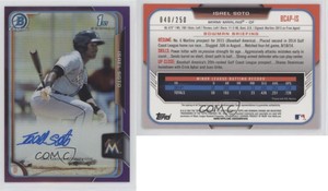 2015 Bowman Chrome Prospects Purple Refractor /250 Isael Soto #BCAP-IS Auto