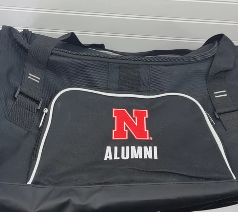 University of Nebraska Alumni Black Duffel Gym Bags Suitcase Travel Huskers Cover