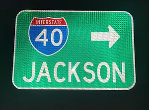 Jackson Interstate 40 Tennessee Route Straßenschild 18"x12", Nashville, Memphis - Bild 1 von 6