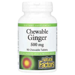Natural Factors, Kautabletten Ingwer, 500 mg, 90 Kautabletten - Bild 1 von 2