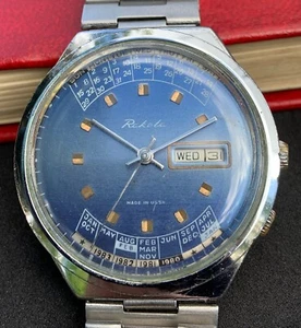 Vintage Soviet Men's Watch RAKETA Calendar Mechanical 2628.H USSR 80s Serviced - Picture 1 of 22