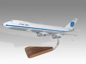Boeing 747-200 Pan Am Desk Wood Airplane New Model Small Scale 1/200 - Picture 1 of 13