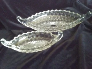 FOSTORIA AMERICAN #2056 klare kleine & große Boote Relish Schale Schüsseln - Bild 1 von 11