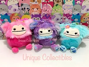 Squishmallows Caparinne, Eden & Joelle the Bigfoot 3.5" Clip On Bundle Brand NEW - Picture 1 of 4