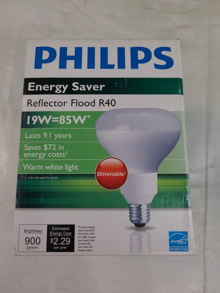 Philips 19w EL/A R40 Warm White Energy Saver Reflectors Fluorescent Bulb - Image 1 of 2