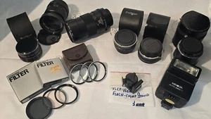 Nikon, Olympus, Konica Camera lens, filters and Accessories Vintage 35mm Lot - Picture 1 of 11