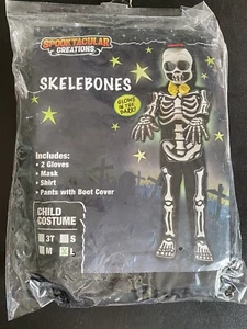 Skeleton Costume Spooktacular Creations Skelebones Glow In The Dark Child Large - Picture 1 of 5