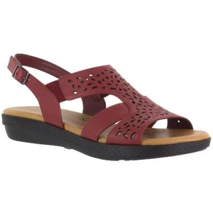 Easy Street Womens Bolt Faux Leather Laser Cut Slingback Sandals Shoes BHFO 0413 - Picture 1 of 3
