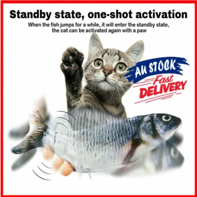 Moving Cat Kicker Fish Toy Interactive Cats Wiggle Toys Realistic Flopping Fish - image 1 of 4