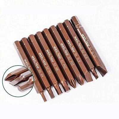 Slotted Phillips Magnetic Impact Screwdriver Drill Driver Bit Set Hexagon Bits - Image 1 of 4