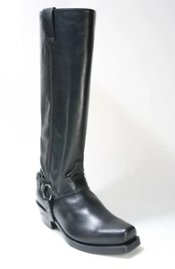 7767 Sendra Stivali Farmer Stivali Alti Nero Biker Stivali Cuciti A Mano - Foto 1 di 8