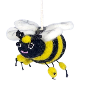 Abejo abejorro miel 471359 adorno de lana de oveja fieltro amarillo negro 2,5" L - Imagen 1 de 1