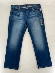 GAP Jeans Women's 18/34 Premium Curvy Straight Leg Dark Wash Blue Denim Pant NWT - Picture 1 of 14