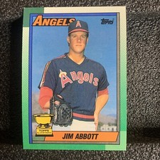 1990 Topps Baseball Card #675 Jim Abbott Angels
