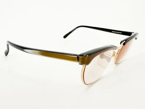 Vintage 50-60s Morel 14k GF Eyeglasses FRAMES France Gold Brown Browline K663 - Picture 1 of 9
