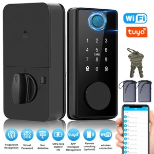 Cerradura De Puerta Inteligente Manija Teclado Huella Digital Entrada Sin Llave - Picture 1 of 36