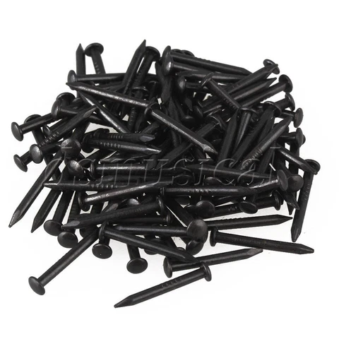 50pcs Black 15x1.5mm Archaize Pure Copper Wood Screw Nail with Round Head Cover