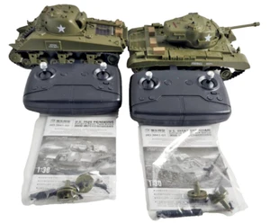 Heng Long 1/30 RC Assembled Tank Pershing M26 + M4A3 Sherman New No Batteries - Picture 1 of 9
