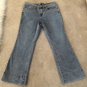 DG2 Classic Stretch Denim Bootcut Chambray Jeans -Trendy Hem-Sz 14P-NEW W/TAGS - Picture 1 of 6