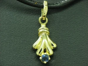 Colgante De Zafiro De Oro Amarillo / 8kt 333 Oro / 0,04ct Zafiro / 0,7g - Imagen 1 de 6