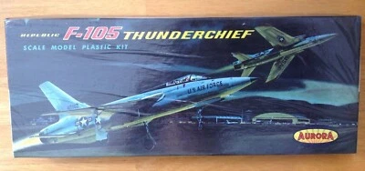 Aurora 1:78 Republic F-105 Thunderchief Vintage Model Plane Kit 123-130. - Image 1 of 4