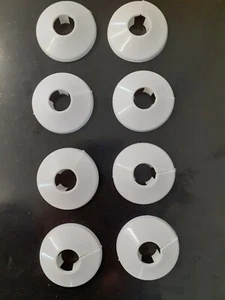 KÜHLERROHRRINGE ROSE (8 von) 15 mm KRAGEN LAMINATABDECKUNG ORDENTLICH VERDECKEN WEISS. - Bild 1 von 5