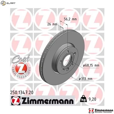 2x BRAKE DISC 250.1347.20 FOR VW CARAVELLE/EUROVAN/IV/Bus/TRANSPORTER/Mk  SEAT - Image 1 of 4