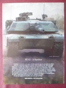12/1987 PUB GENERAL DYNAMICS BLINDE CHAR M1A1 MBT TANK PANZER ORIGINAL FRENCH AD - Picture 1 of 1