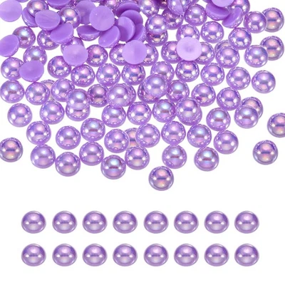 1500Pcs Half Pearl,4mm Plastic Half Flatback Pearls Cabochon(Purple AB) - Image 1 of 4