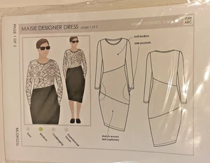Style Arc Sewing Pattern Maisie Designer Dress Women Sizes 18-30 Uncut - Picture 1 of 2