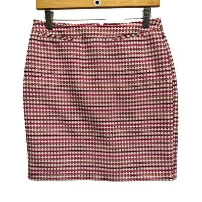 Halogen Pink White Striped Woven Lined Pencil Skirt 4P EUC Old Money Classy - Image 1 of 4