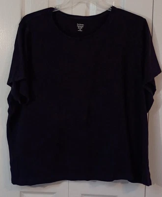 Camiseta de algodón negra para dama - manga corta - talla grande 3X - Kim Rogers Foto 1 de 3